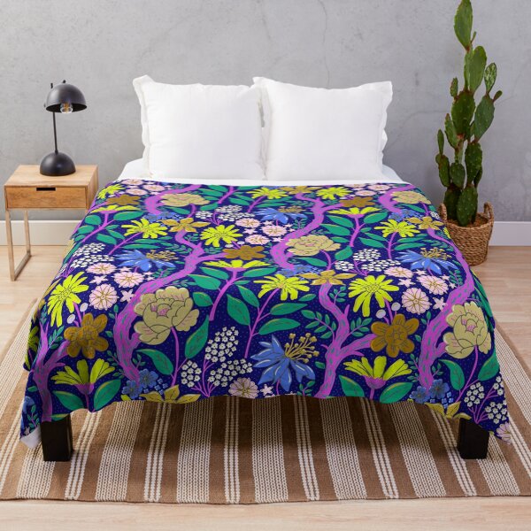 Item preview, Flowers & Sketchy Leaves in Neon Colors – Bright, Dynamic Floral Art designed and sold by colorofmagic.