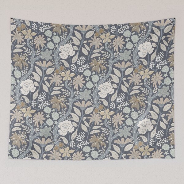 Item preview, Flowers & sketchy leaves in neutral colors – delicate floral art designed and sold by colorofmagic.