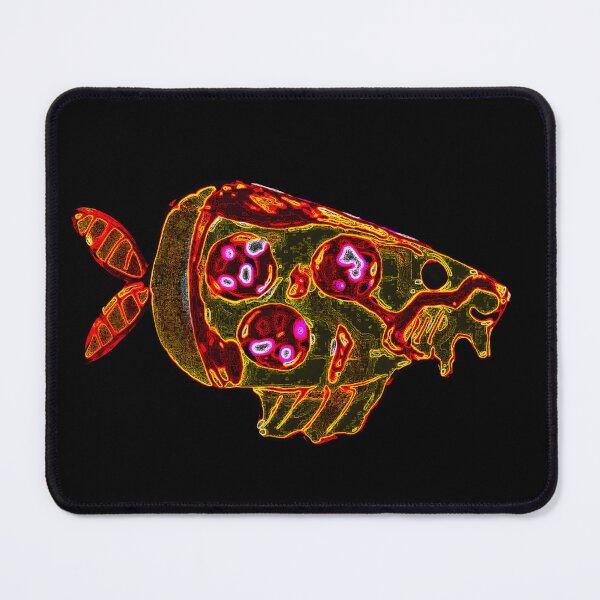 Item preview, Pizza fish with salami in neon style designed and sold by Vision Illustrated.