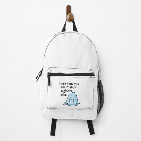 Item preview, Funny AI Climate Sticker – Glacier Cries When You Use ChatGPT designed and sold by MICROBE & CO..