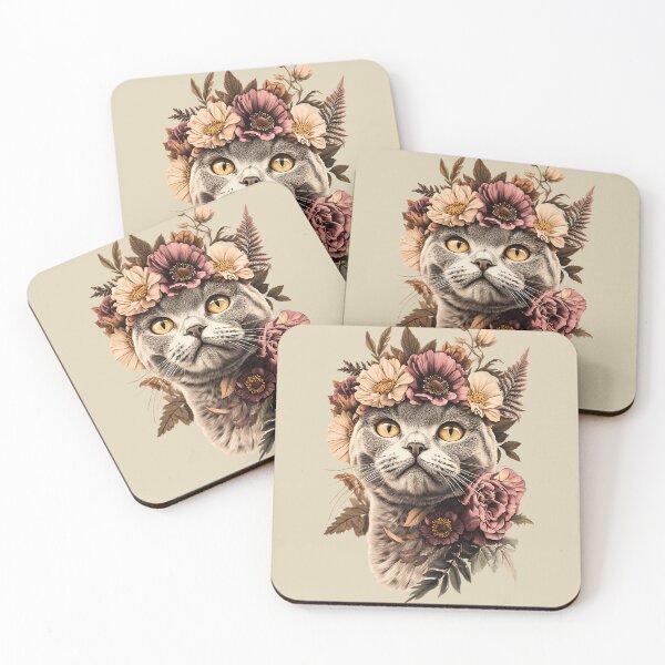 Item preview, Floral Scottish Fold Cat designed and sold by bapupa.