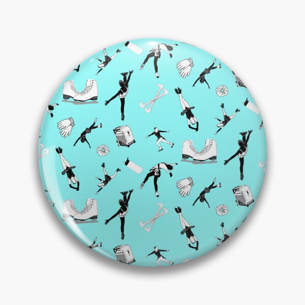 Item preview, Figure Skating Female Silhouettes and Accessories on Light Cyan designed and sold by PD-Skating.
