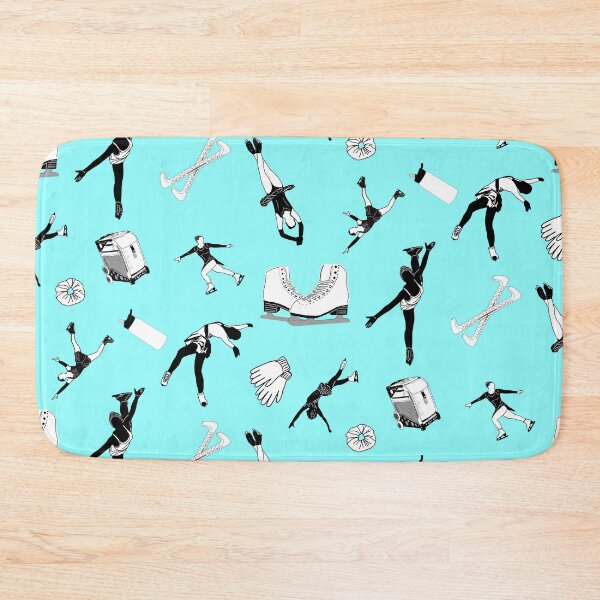 Item preview, Figure Skating Female Silhouettes and Accessories on Light Cyan designed and sold by Purposely Designed.
