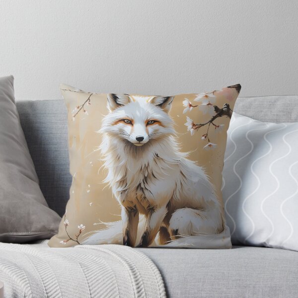 Artikelvorschau, weißer Fuchs im japanischen Stil entworfen und verkauft von Panya-Design.