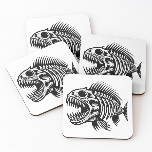 Item preview, Piranha Fish Bones Black Skeleton Rocker Gothic designed and sold by 3rd Eye Perceptions.