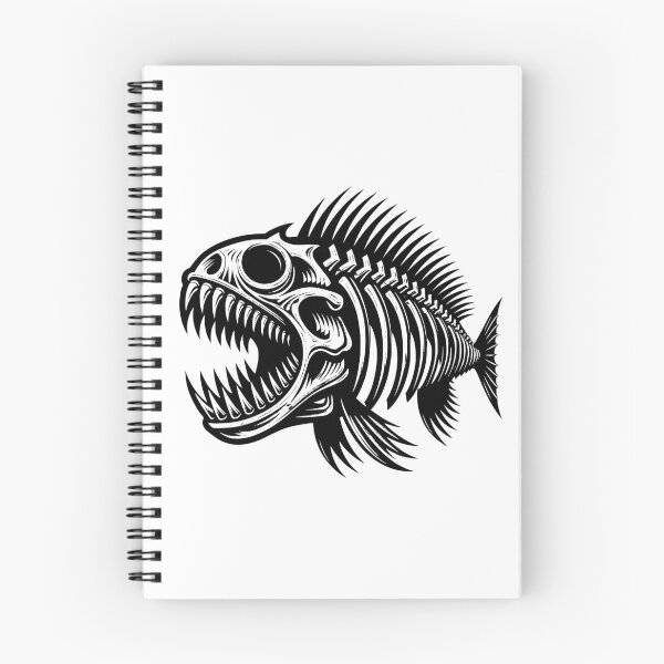 Item preview, Piranha Fish Bones Black Skeleton Rocker Gothic designed and sold by 3rd Eye Perceptions.