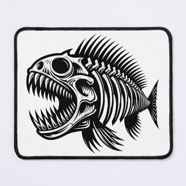 Item preview, Piranha Fish Bones Black Skeleton Rocker Gothic designed and sold by 3rd Eye Perceptions.