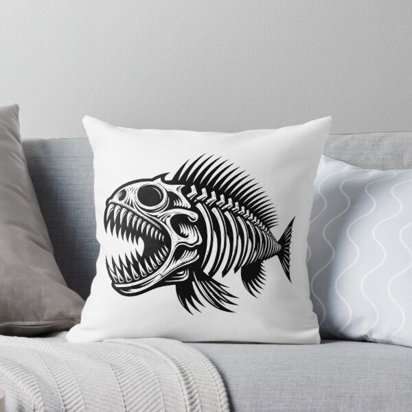 Item preview, Piranha Fish Bones Black Skeleton Rocker Gothic designed and sold by 3rd Eye Perceptions.