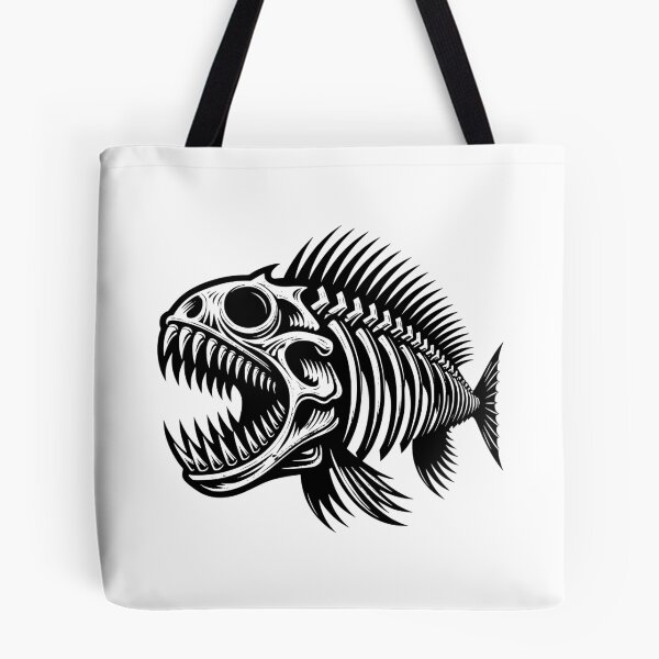 Item preview, Piranha Fish Bones Black Skeleton Rocker Gothic designed and sold by 3rd Eye Perceptions.