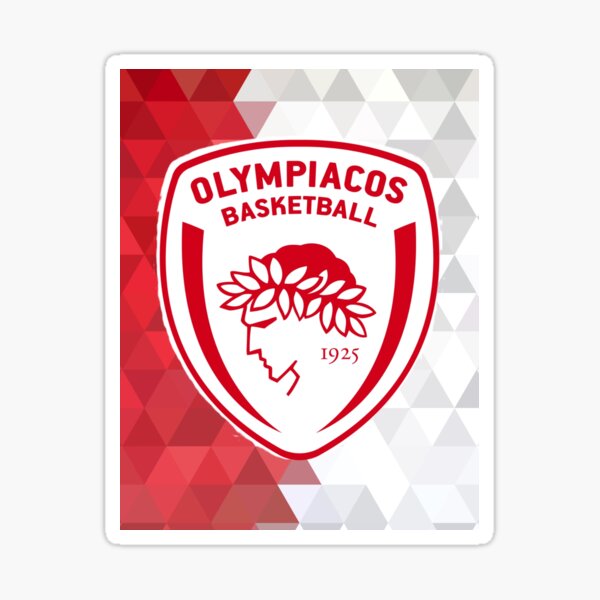 Aperçu de l'œuvre Logo rouge et blanc de l'Olympiacos Basketball créée et vendue par "NsNmG"BASKETBALL DUKE.