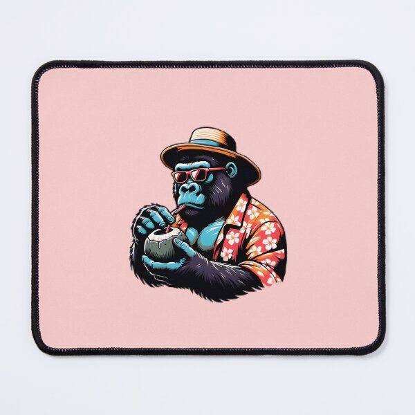 Item preview, Cool Tropical Gorilla Drinking Coconut - Vacation Vibes Funny Ape Design designed and sold by TRENZY..