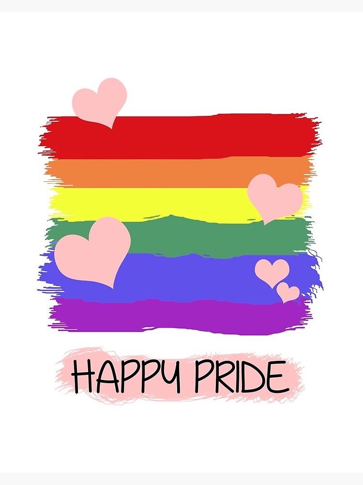 Happy Pride Pride Month Flag Art Board Print By Creativestrike Redbubble
