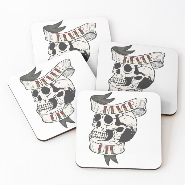 Item preview, never die skull banner old school quote designed and sold by Achille3777.