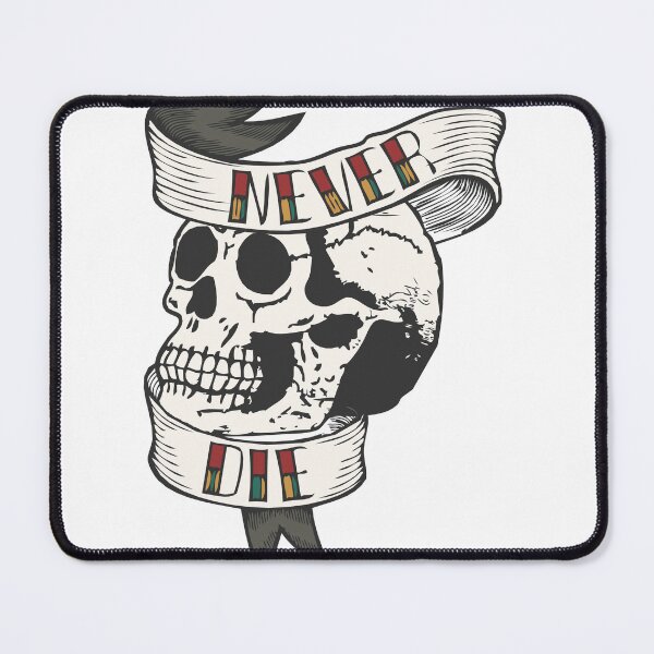 Item preview, never die skull banner old school quote designed and sold by Achille3777.
