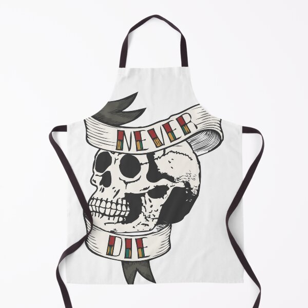 Item preview, never die skull banner old school quote designed and sold by Achille3777.