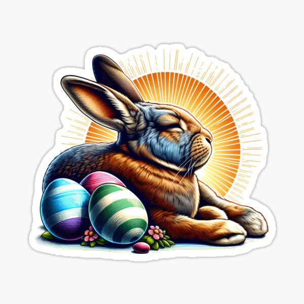 Osterhase im Sonnenschein Sticker