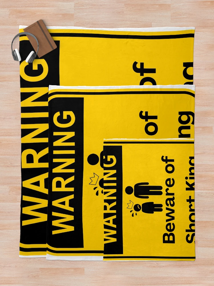 Thumbnail 5 of 6, Throw Blanket, Beware Short King Sign designed and sold by PlumTreeDesign.