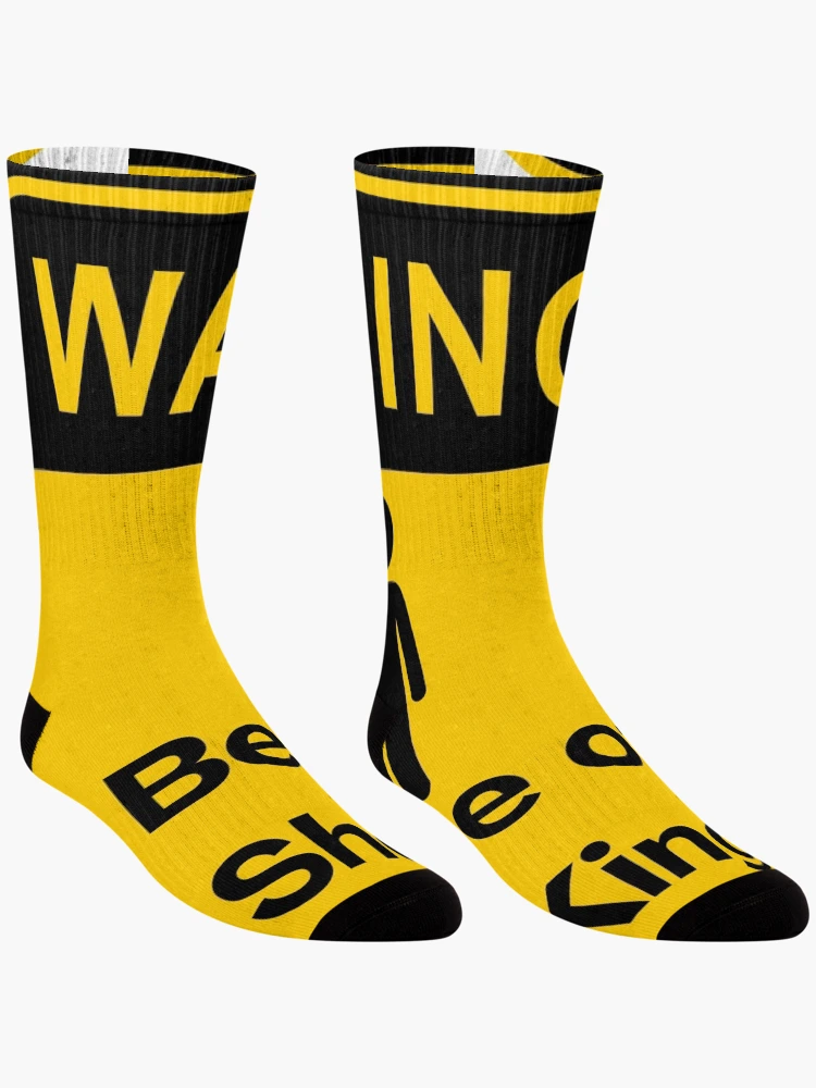 Thumbnail 3 of 5, Socks, Beware Short King Sign designed and sold by PlumTreeDesign.