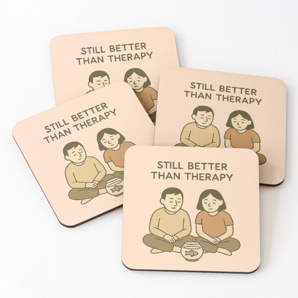 Item preview, Still Better Than Therapy – Quirky Couple with Goldfish designed and sold by Ironzoulz.