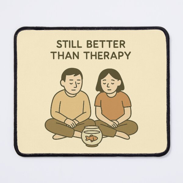 Item preview, Still Better Than Therapy – Quirky Couple with Goldfish designed and sold by Ironzoulz.