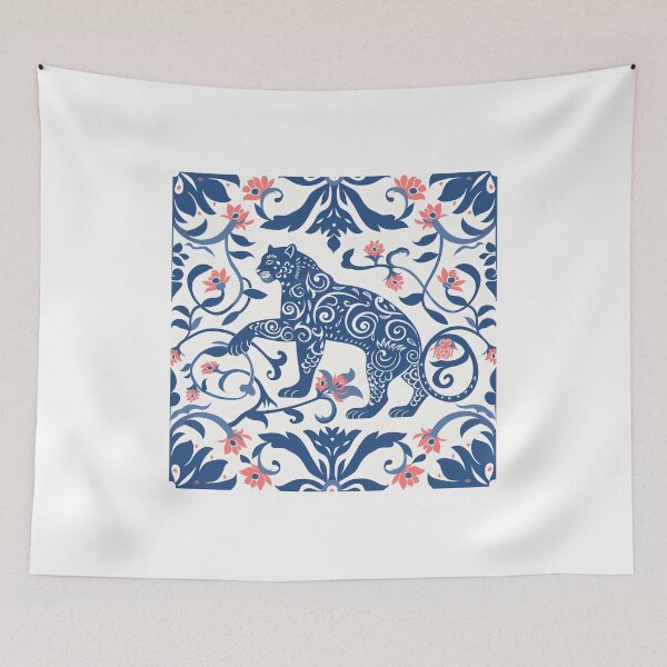 Item preview, Copy of Blue Panther And Flower Folk Art designed and sold by xiao xuans.