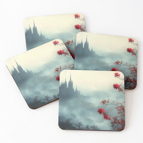 Item preview, Large castle in the fog with plants designed and sold by Marie Colençon.