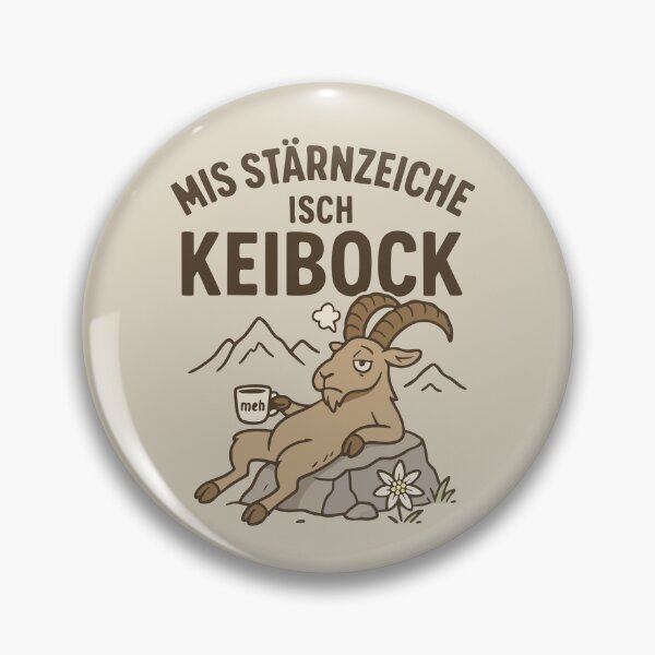 Item preview, Kein Bock Steinbock - Funny Alpine T-Shirt with Swiss German saying designed and sold by Helvetioes.