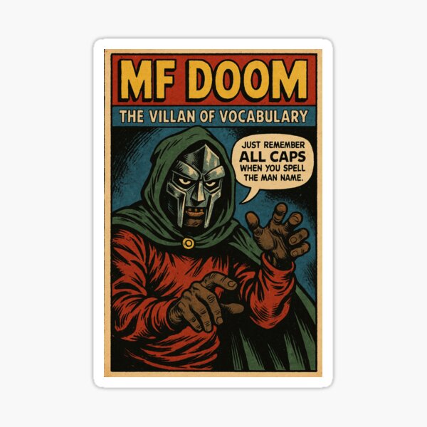 Item preview, MF DOOM “The Villain of Vocabulary” Retro Comic Style Art Print designed and sold by ac3iongDcreator.