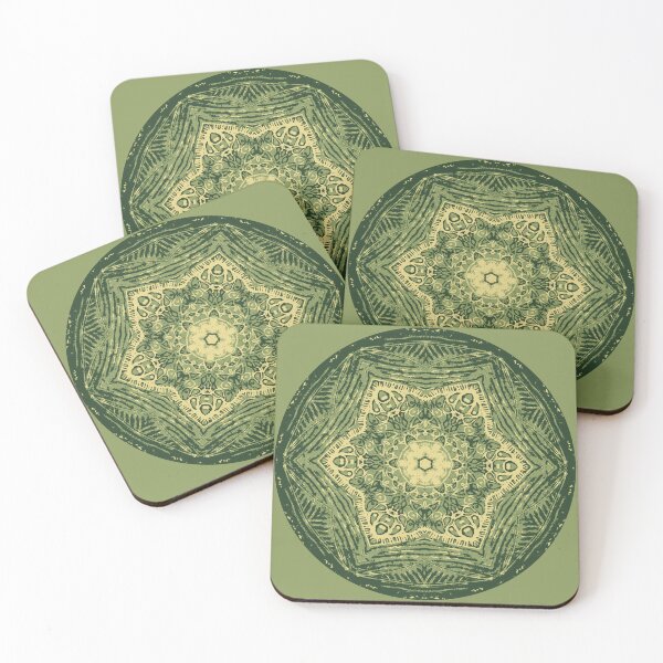 Item preview, Colorful, vibrant and abstract mandala in different shades of Moss designed and sold by Prem-Adri.
