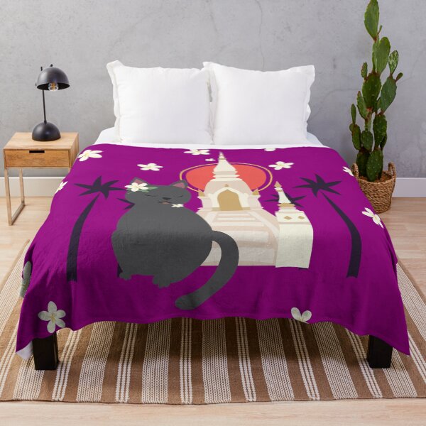 Item preview, Copy of Peaceful Cat at a Thai Temple Surrounded by Frangipani Flowers designed and sold by myDino-myLove.
