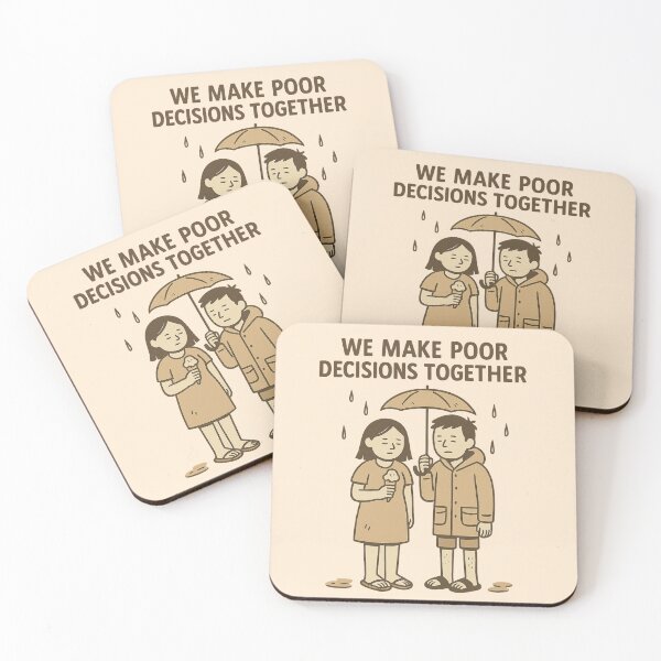 Item preview, We Make Poor Decisions Together – Cute Rainy Day Couple Art designed and sold by Ironzoulz.