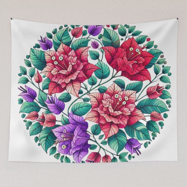 Item preview, Bougainvillea Flower Mandala Motif – Vibrant AI Work for Beach Lovers & Travel-Inspired Clothing & Accessories designed and sold by knalpot-design.
