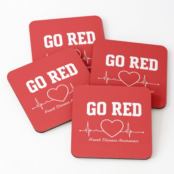 Item preview, Go Red Heart Disease Awareness ECG Line with Heart designed and sold by Alex Songs.