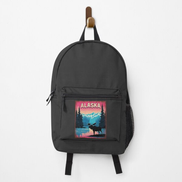 Item preview, Moose at Sunset – Retro Alaska Nature Poster designed and sold by PastEcho.