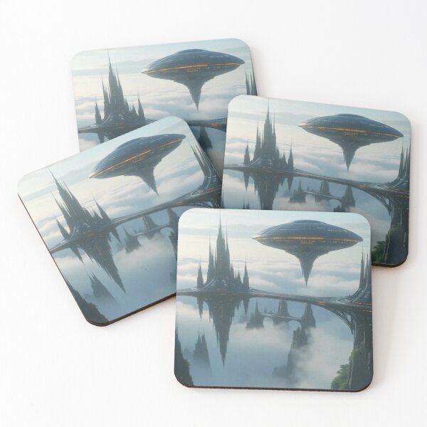 Item preview, Twin Suns Above the Ruins – The Floating City of Antigravity designed and sold by eXtraHumans.