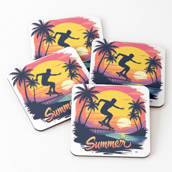 Item preview, Summer Sunset Skateboarding – Tropical Vibes & Chill Ride designed and sold by Madustoks.