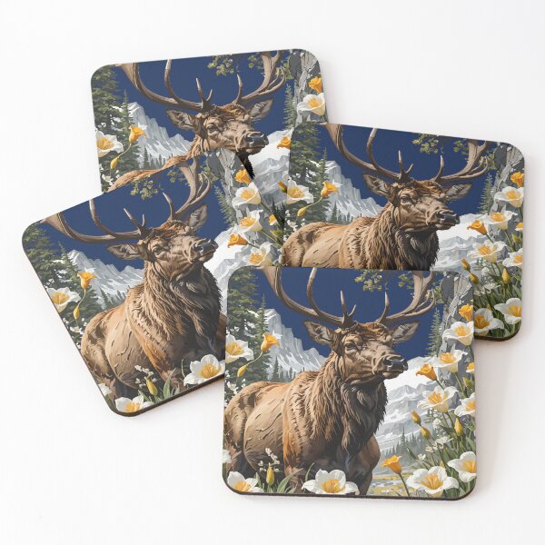 Item preview, Utahn Elk Surrounded By Sego Lily Flowers designed and sold by taiche.