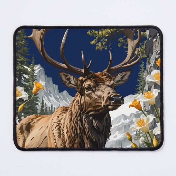 Item preview, Utahn Elk Surrounded By Sego Lily Flowers designed and sold by taiche.