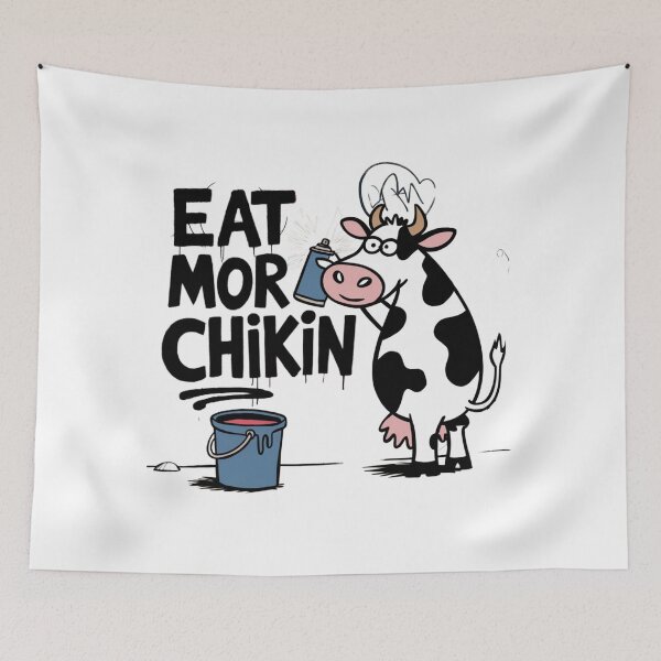 Item preview, Eat more chicken, chicken, cow, steak, funnyfits70, Humor, Funny, retro, vintages, funny quotes, animal humor, designed and sold by FunnyFits70.