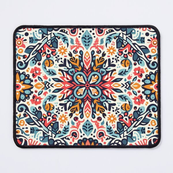 Item preview, Eastern European Folk Art Pattern – Vibrant Symmetrical Floral Design by heidiannemorris designed and sold by FOLK ART FUSION by heidiannemorris.