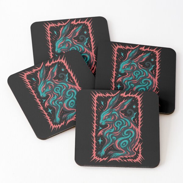 Item preview, Dynamic cool rabbit design, greens and reds designed and sold by Shoot-The-Moon.