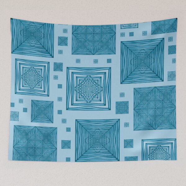 Item preview, Pattern from abstract geometric images of blue color designed and sold by Cherevan.