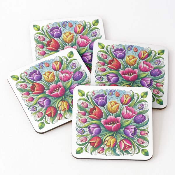 Item preview, Tulip Flower Mandala Motif – Elegant AI Work for Flower and Plant Lovers on Clothing & Nature-Inspired Accessories designed and sold by knalpot-design.