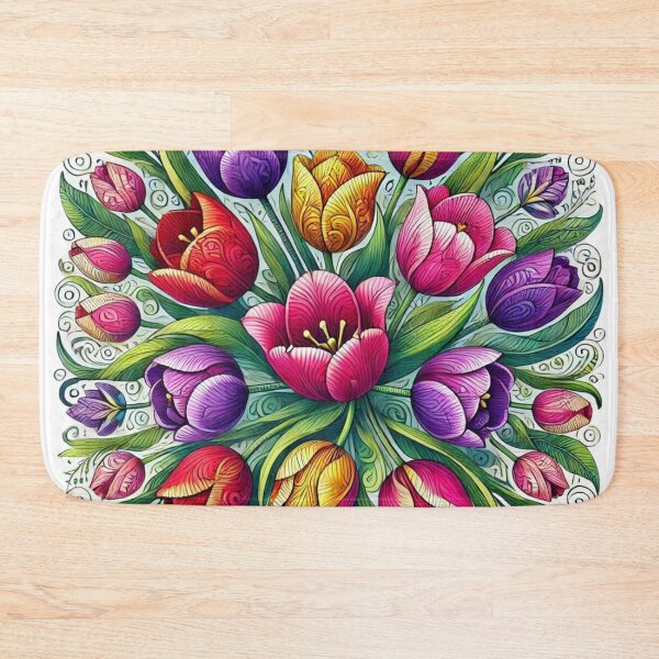 Item preview, Tulip Flower Mandala Motif – Elegant AI Work for Flower and Plant Lovers on Clothing & Nature-Inspired Accessories designed and sold by knalpot-design.