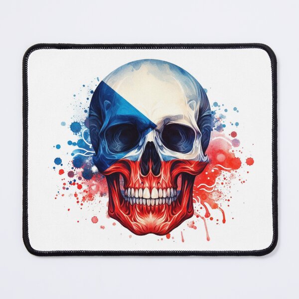 Item preview, Czech Republic Skull | National Flag Gothic Art | Patriotic Alternative Decor designed and sold by TeetasticBtque.