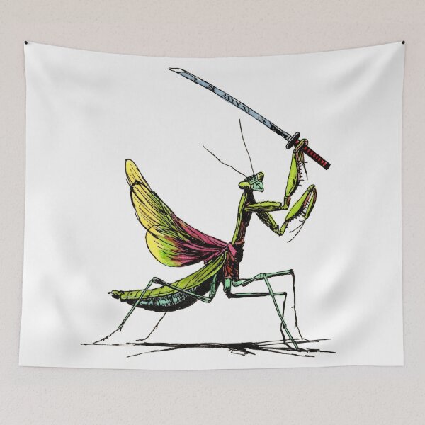 Aperçu de l'œuvre Samouraï Mantis créée et vendue par Scribbles & Doodles by Jinx.
