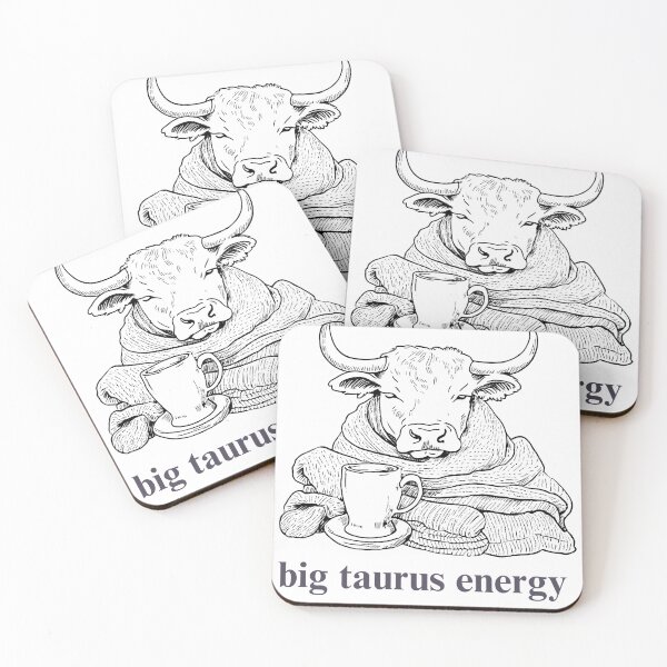 Item preview, Taurus bull sleepy cozy bull sticker design astrology signs designed and sold by ELLIE COLE CO..