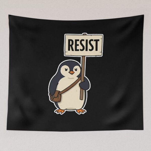 Item preview, Resist Penguin Activism no tariffs designed and sold by varioarts.