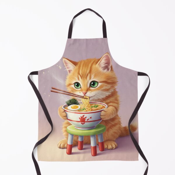 Item preview, Cat tied eating ramen designed and sold by MerlinWear.