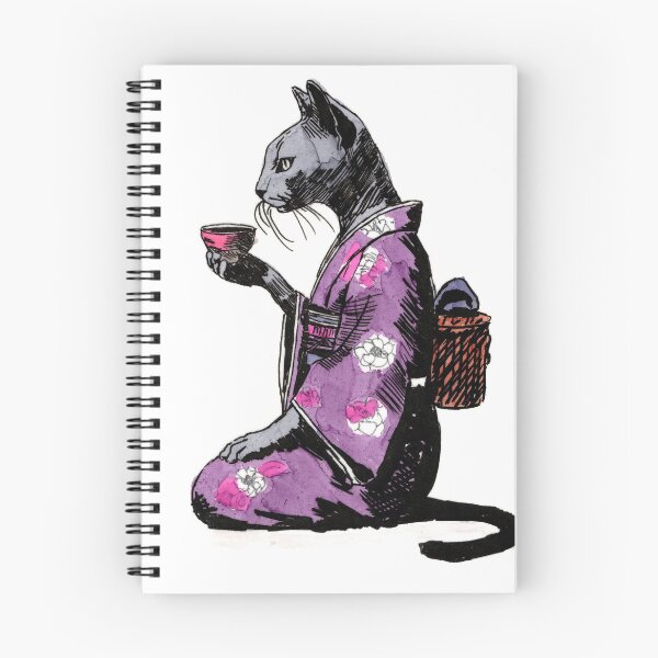 Item preview, Black Cat in Kimono designed and sold by Scribbles & Doodles by Jinx.